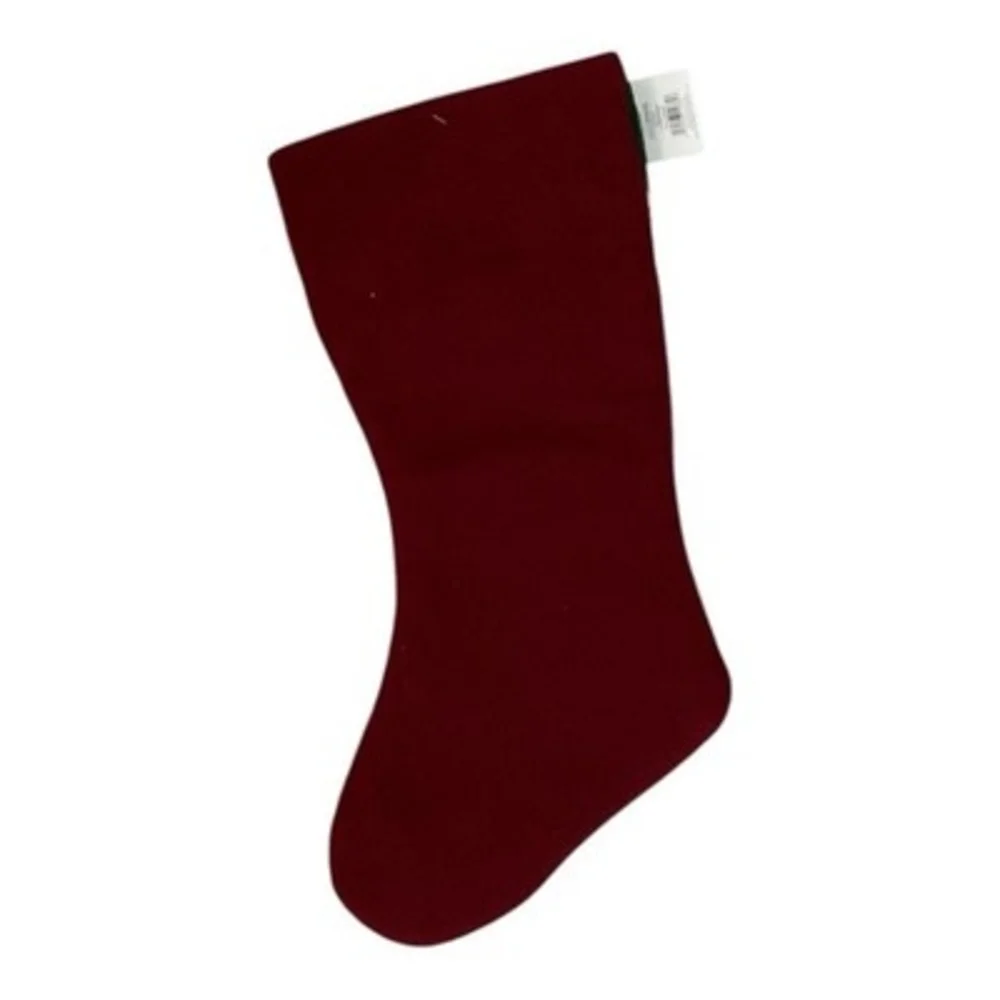 Merry Brite Embroidered Christmas Stocking with Snowman & Reindeer Design
